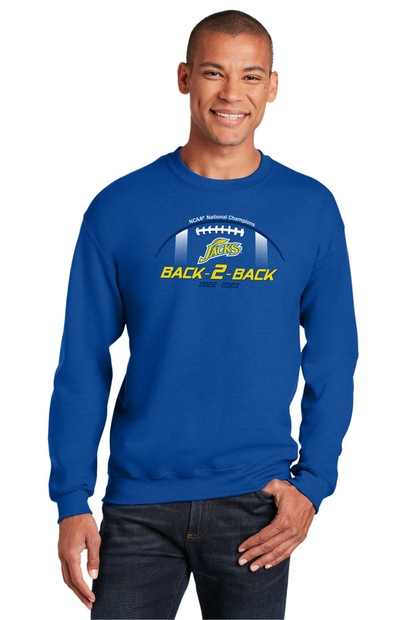 South Dakota State Jackrabbits Crewneck Sweatshirt - Back-2-Back Football National Champions