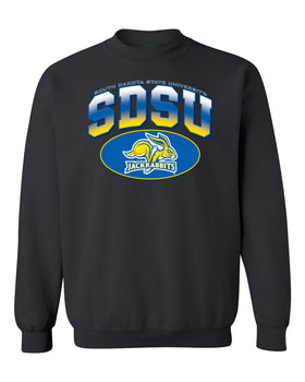 South Dakota State Jackrabbits Crewneck Sweatshirt - SDSU Full Color Fade Plus Primary Logo