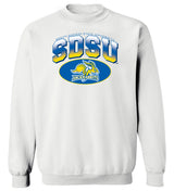 South Dakota State Jackrabbits Crewneck Sweatshirt - SDSU Full Color Fade Plus Primary Logo