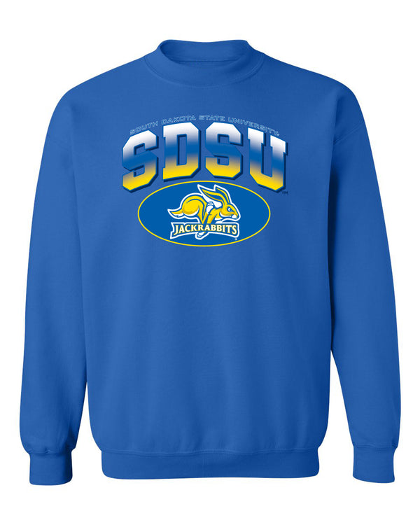 South Dakota State Jackrabbits Crewneck Sweatshirt - SDSU Full Color Fade Plus Primary Logo