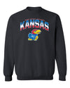 Kansas Jayhawks Crewneck Sweatshirt - Full Color Fade Kansas Logo