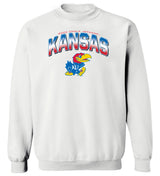 Kansas Jayhawks Crewneck Sweatshirt - Full Color Fade Kansas Logo