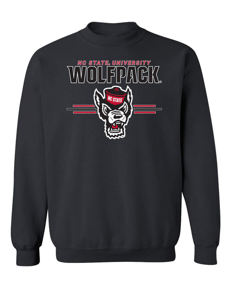 North Carolina State Wolfpack Crewneck Sweatshirt - 3-Stripe Primary Logo