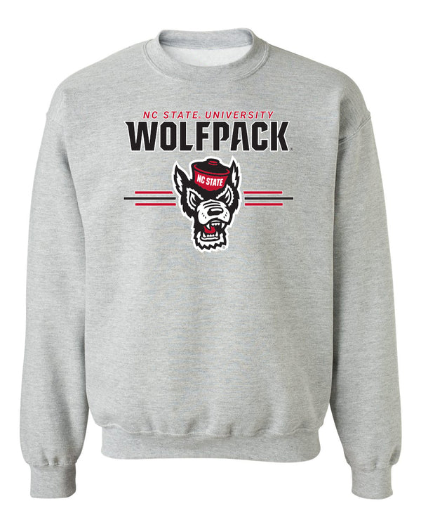 North Carolina State Wolfpack Crewneck Sweatshirt - 3-Stripe Primary Logo