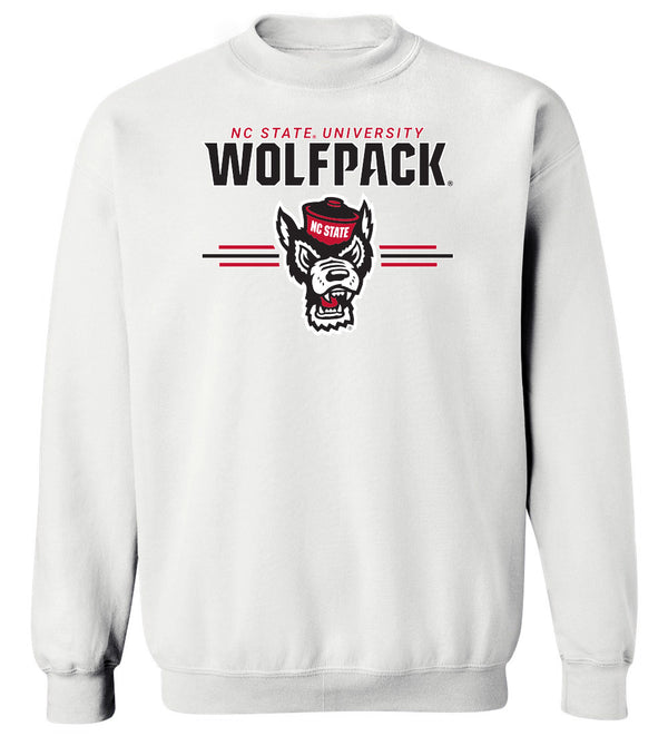 North Carolina State Wolfpack Crewneck Sweatshirt - 3-Stripe Primary Logo