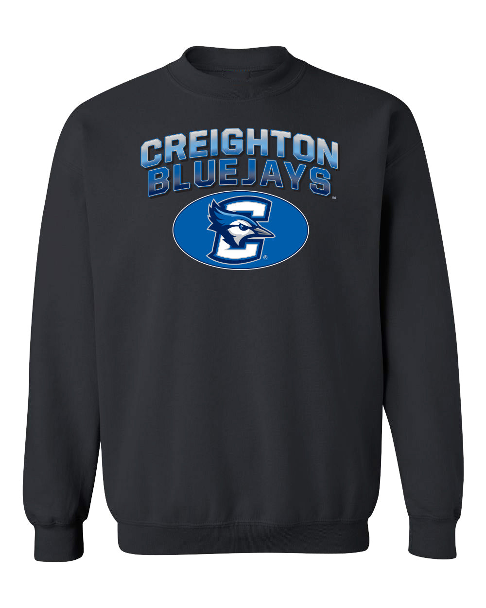 Creighton Bluejays Crewneck Sweatshirt - Full Color Fade Primary Logo Oval