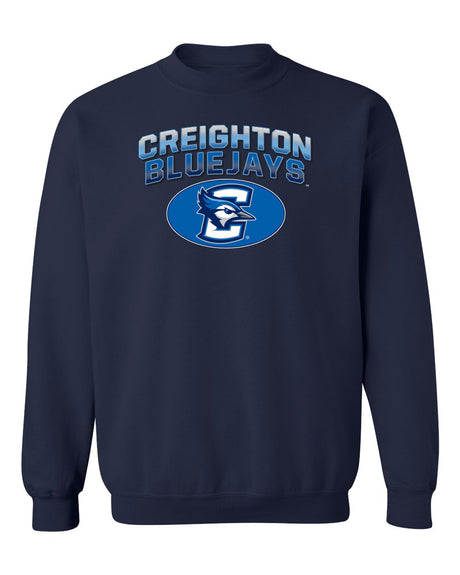Creighton Bluejays Crewneck Sweatshirt - Full Color Fade Primary Logo Oval