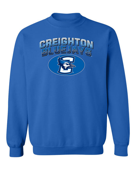 Creighton Bluejays Crewneck Sweatshirt - Full Color Fade Primary Logo Oval