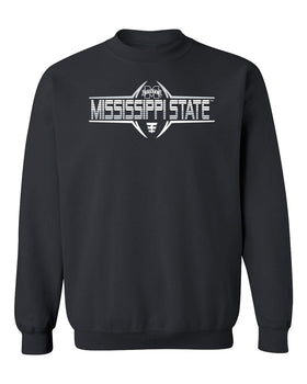 Mississippi State Bulldogs Crewneck Sweatshirt - Bulldogs Football Striped Laces