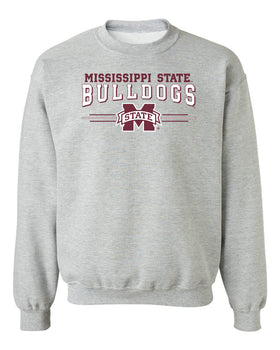 Mississippi State Bulldogs Crewneck Sweatshirt - MSU Bulldogs 3-Stripe