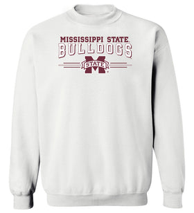 Mississippi State Bulldogs Crewneck Sweatshirt - MSU Bulldogs 3-Stripe