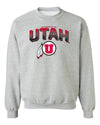 Utah Utes Crewneck Sweatshirt - Full Color Fade Utah Utes Logo