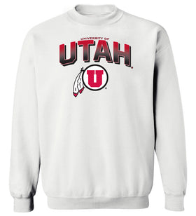 Utah Utes Crewneck Sweatshirt - Full Color Fade Utah Utes Logo