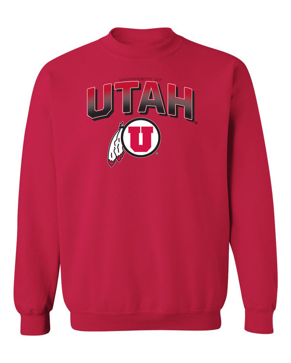 Utah Utes Crewneck Sweatshirt - Full Color Fade Utah Utes Logo