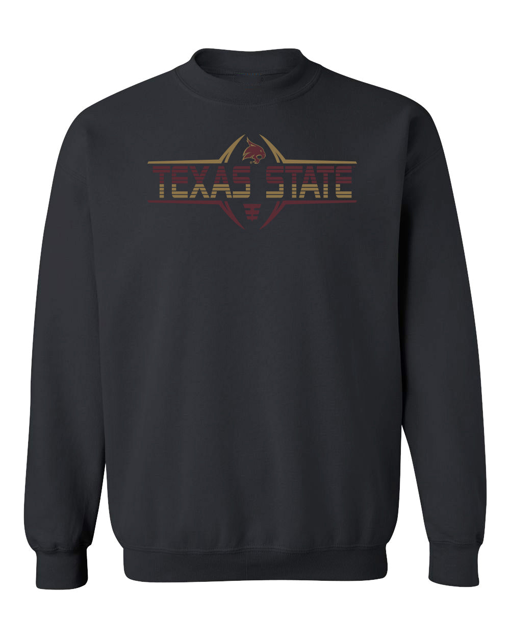 Texas State Bobcats Crewneck Sweatshirt - Striped Texas State Football Laces