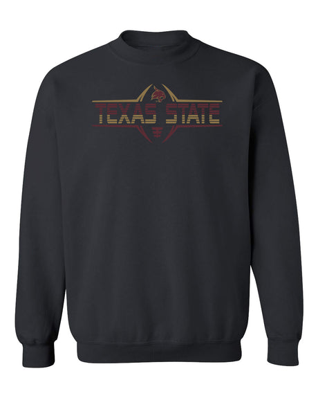 Texas State Bobcats Crewneck Sweatshirt - Striped Texas State Football Laces