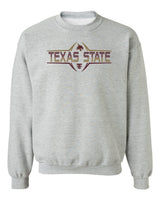 Texas State Bobcats Crewneck Sweatshirt - Striped Texas State Football Laces