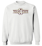 Texas State Bobcats Crewneck Sweatshirt - Striped Texas State Football Laces