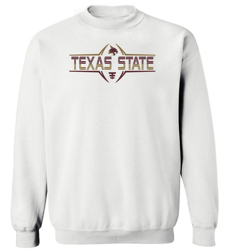 Texas State Bobcats Crewneck Sweatshirt - Striped Texas State Football Laces