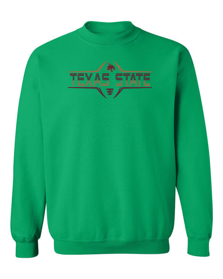 Texas State Bobcats Crewneck Sweatshirt - Striped Texas State Football Laces