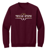 Texas State Bobcats Crewneck Sweatshirt - Striped Texas State Football Laces