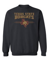 Texas State Bobcats Crewneck Sweatshirt - 3 Stripe State Outline Logo