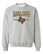 Texas State Bobcats Crewneck Sweatshirt - 3 Stripe State Outline Logo