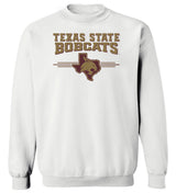 Texas State Bobcats Crewneck Sweatshirt - 3 Stripe State Outline Logo