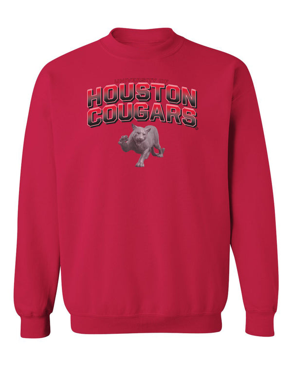 Houston Cougars Crewneck Sweatshirt - Full Color Fade with Cougar