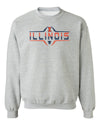 Illinois Fighting Illini Crewneck Sweatshirt - Striped Illinois Football Laces