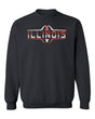 Illinois Fighting Illini Crewneck Sweatshirt - Striped Illinois Football Laces