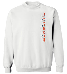 Illinois Fighting Illini Crewneck Sweatshirt - Vertical Illinois Fighting Illini