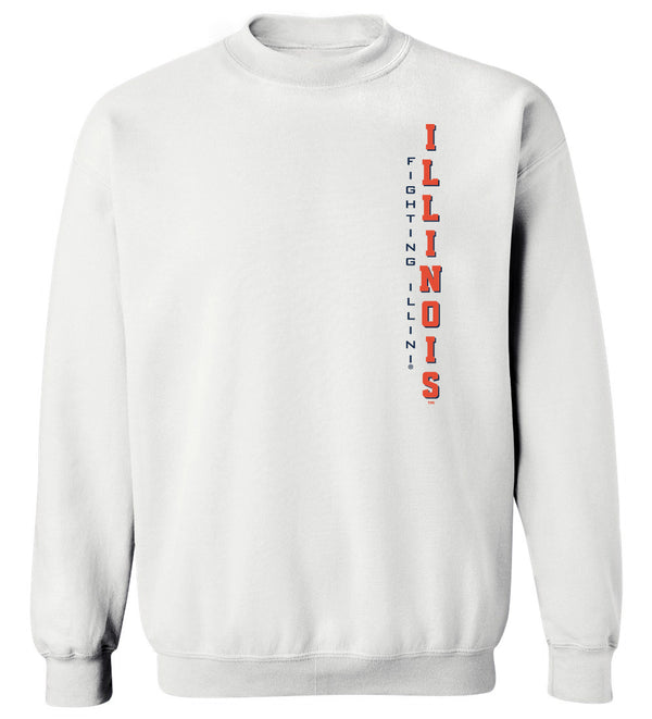 Illinois Fighting Illini Crewneck Sweatshirt - Vertical Illinois Fighting Illini