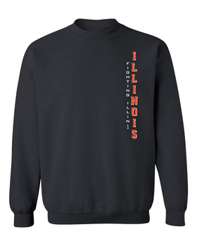 Illinois Fighting Illini Crewneck Sweatshirt - Vertical Illinois Fighting Illini