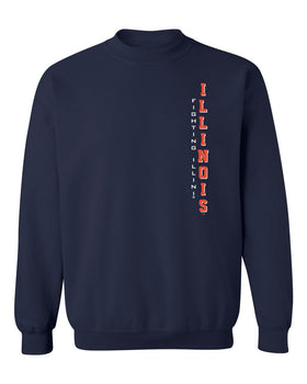 Illinois Fighting Illini Crewneck Sweatshirt - Vertical Illinois Fighting Illini