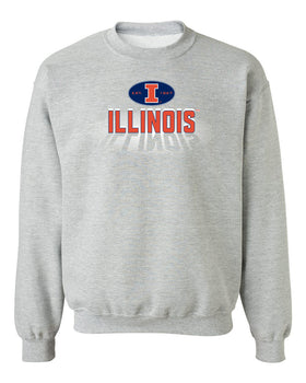 Illinois Fighting Illini Crewneck Sweatshirt - Spotlight and Shadow Illinois