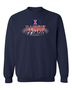 Illinois Fighting Illini Crewneck Sweatshirt - Spotlight and Shadow Illinois