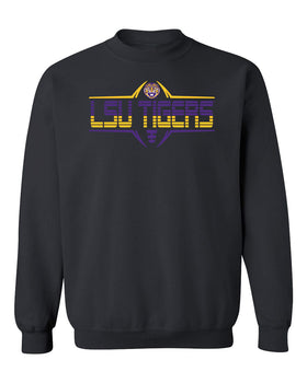 LSU Tigers Crewneck Sweatshirt - Striped Tigers Football Laces