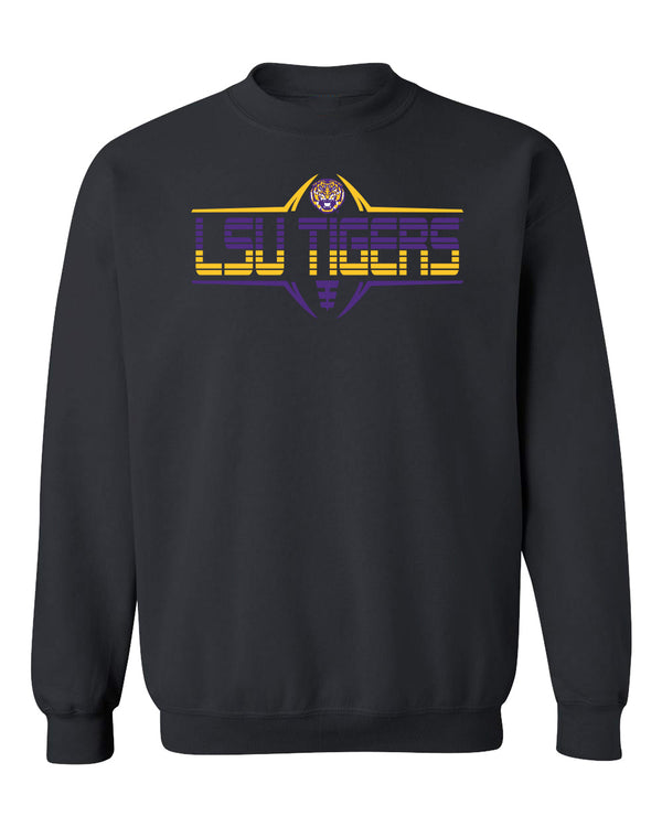 LSU Tigers Crewneck Sweatshirt - Striped Tigers Football Laces