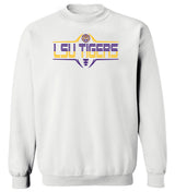 LSU Tigers Crewneck Sweatshirt - Striped Tigers Football Laces