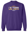 LSU Tigers Crewneck Sweatshirt - Striped Tigers Football Laces