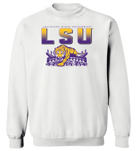 LSU Tigers Crewneck Sweatshirt - LSU Tiger Stadium Full Color Fade