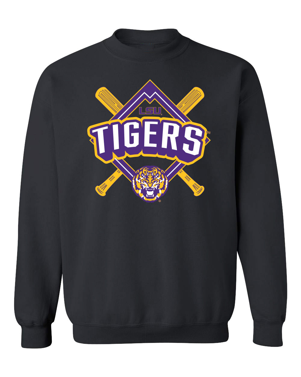 LSU Tigers Crewneck Sweatshirt - LSU Baseball Diamond
