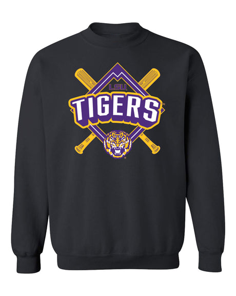 LSU Tigers Crewneck Sweatshirt - LSU Baseball Diamond