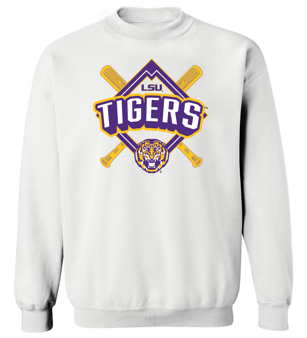 LSU Tigers Crewneck Sweatshirt - LSU Baseball Diamond