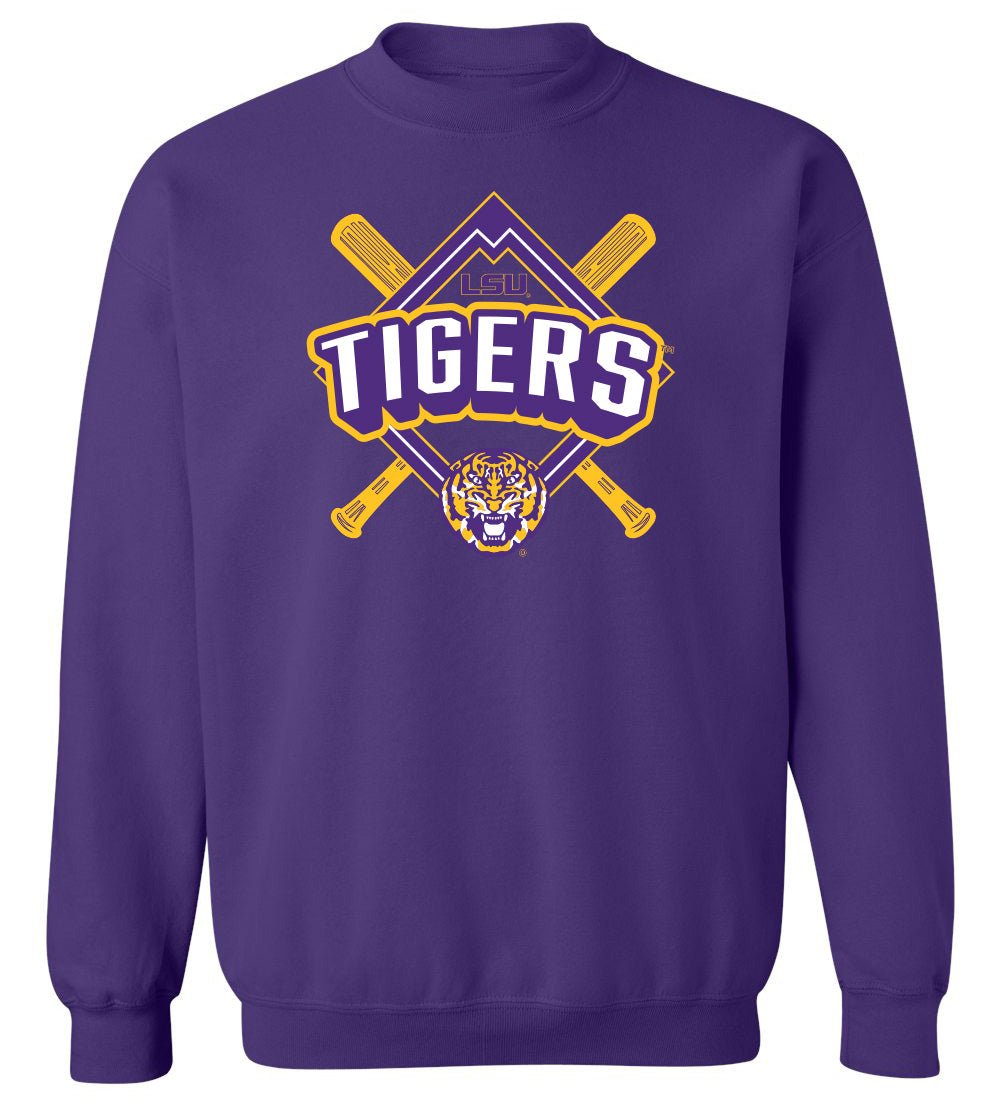 LSU Tigers Crewneck Sweatshirt - LSU Baseball Diamond