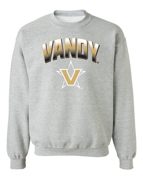 Vanderbilt Commodores Crewneck Sweatshirt - Vandy Arch Full Color Fade with Primary