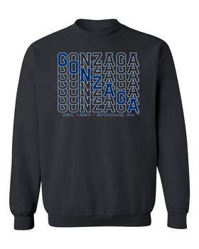 Gonzaga Bulldogs Crewneck Sweatshirt - Diagonal Echo Gonzaga