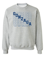 Gonzaga Bulldogs Crewneck Sweatshirt - Diagonal Echo Gonzaga