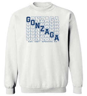 Gonzaga Bulldogs Crewneck Sweatshirt - Diagonal Echo Gonzaga